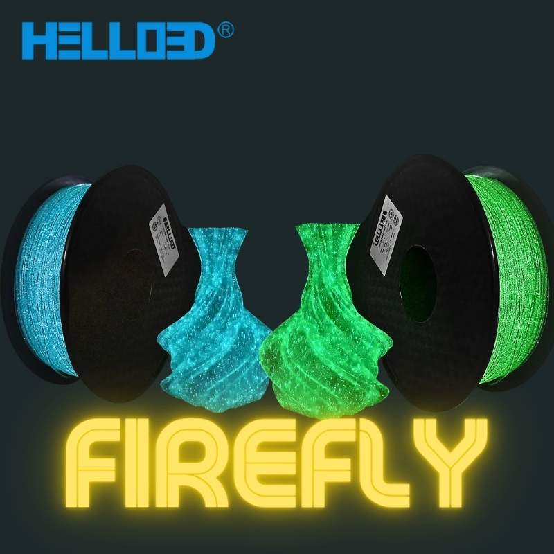 Hello3D is proud to offer the Filament - Hello3D PLA FireFly Glow In Dark 1.75mm 3D Printing Filament, perfect for 3D printing projects. This high-quality filament has a vibrant green and blue color during the day and