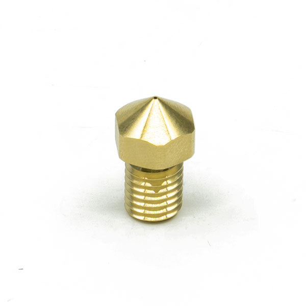 The image features a 0.4mm brass hexagonal nozzle from the Flashforge brand, specifically designed for the Creator Pro 2 3D printer, displayed against a plain white background.