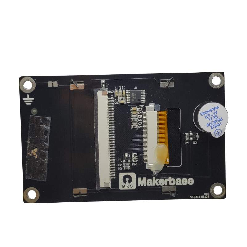 A MakerBase PCB board with a MKS Robin TFT24 2.4-inch touch screen display attached to it for 3D printers.
