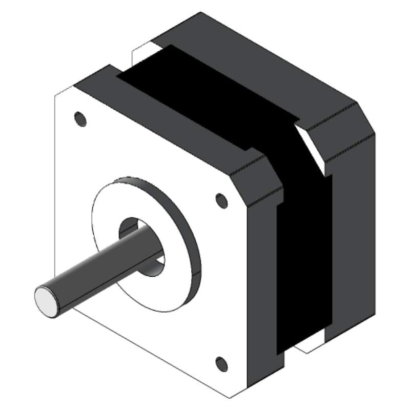 A black and white object with a metal handle, featuring the Stepper Motor Nema 17 17HS2408SD - AN from 3D Printing Perth - Cirrus Link. The stepper motor has a step angle of 1.8 degrees and is designed for use in various applications such as .