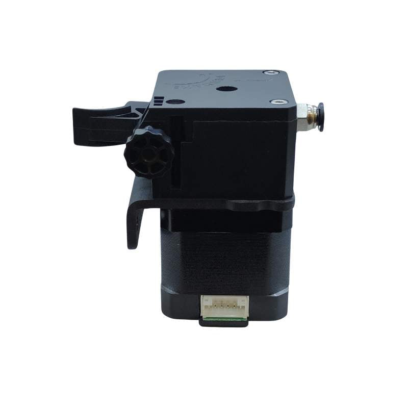 A black FLSUN QQ-S Pro Titan Extruder & Stepper Motor on a white background.