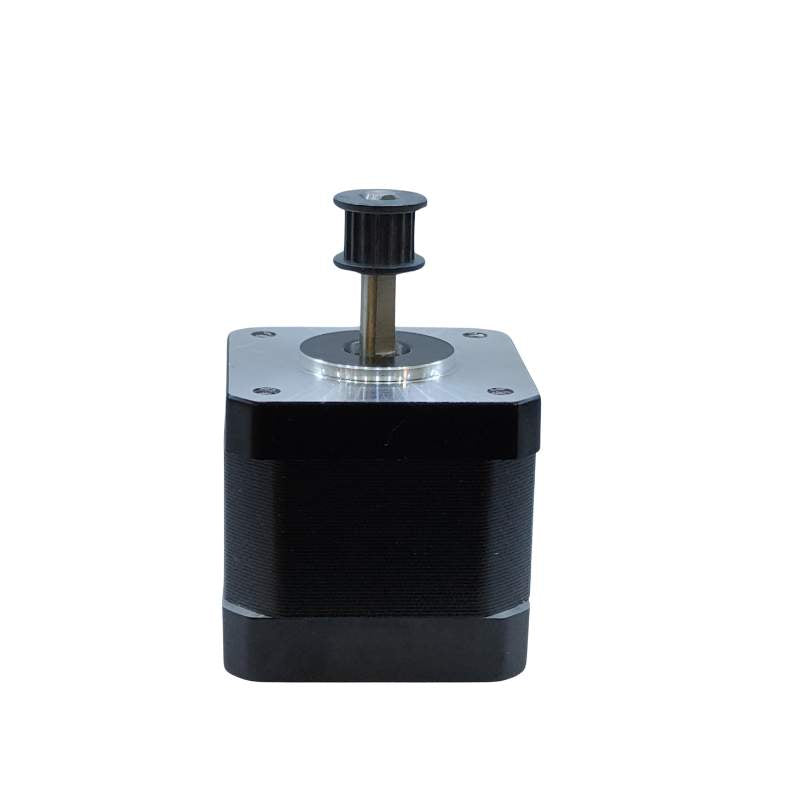 The FLSUN QQ-S Pro Stepper Motor with wheel, featuring a non-slip drive gear, is displayed on a white background.