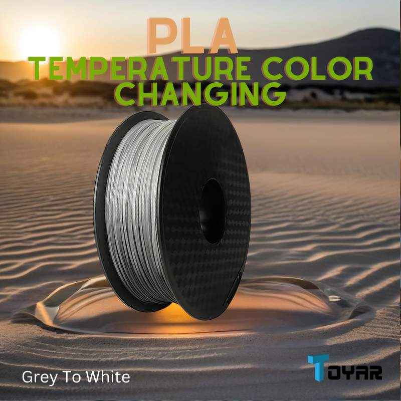 A 3D printing spool with Toyar PLA (Temperature Color Changing) 1.75mm 3D Printing Filament.
