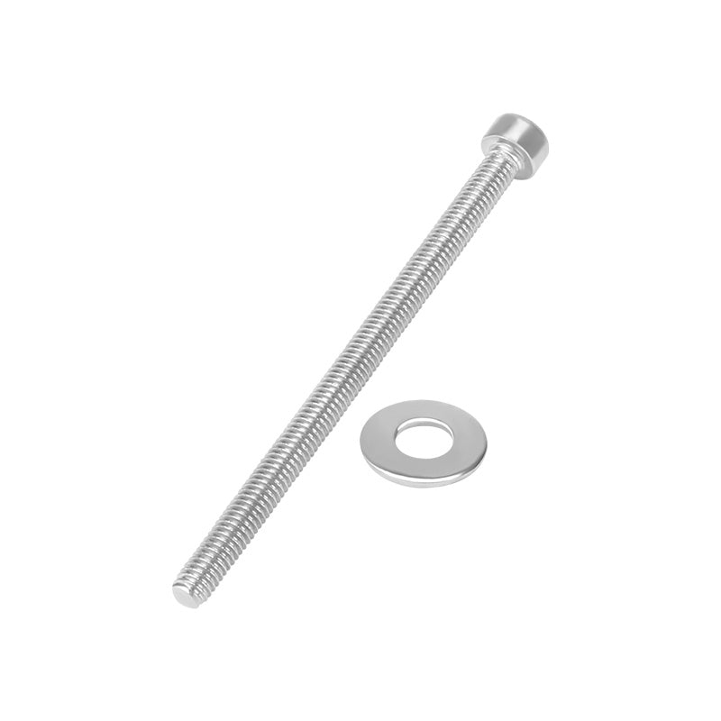 An ASR Hexagon Socket Screw M3×45mm – Precision Mounting Bolt and a flat washer, perfect for 3D printer mounting, are displayed on a white background.