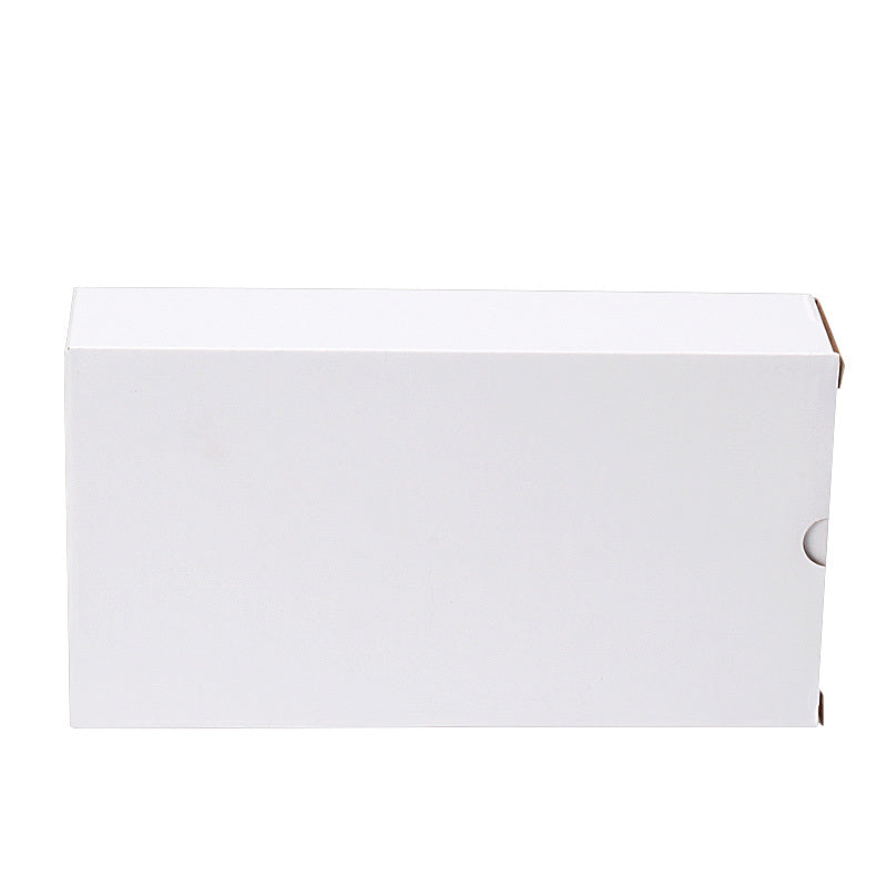 A plain white rectangular cardboard box with a subtle right-side tab, perfect for containing the High Quality 24V 15A Power Supply Unit from 3D Printing Perth - Cirrus Link, set against a seamless white background.