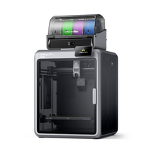 Reserve the Creality K2 Pro Combo 3D Printer now! This enclosed printer from Creality features a touchscreen and top-mounted filament holder for multicolor 3D printing in gray, green, and purple.
