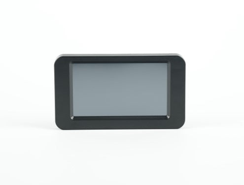 The Flashforge Adventurer 5M Touch Screen Assembly is a rectangular black digital display, shown blank on a white background, ideal for integration into 3D printers such as the Flashforge Adventurer 5M.