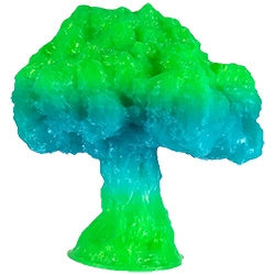 A tree-like sculpture made from eco-friendly Toyar PLA Transparent Rainbow 1.75mm Filament, showcasing a gradient from green to blue, brought to life using 3D printing techniques.