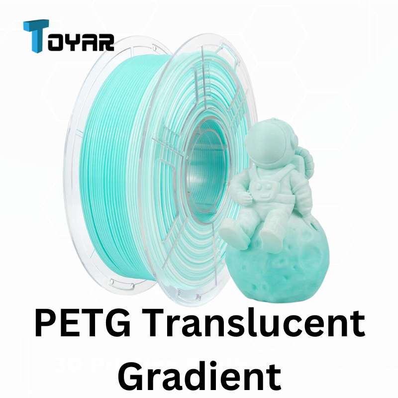 High-quality Toyar PETG filament for 3D printing in a translucent gradient color.
