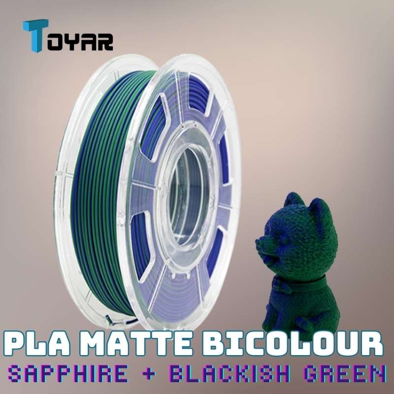 Toyar PLA Matte Dual Color 1.75mm 3D Printing Filament: Vibrant and Versatile Filament for High-Quality Prints.