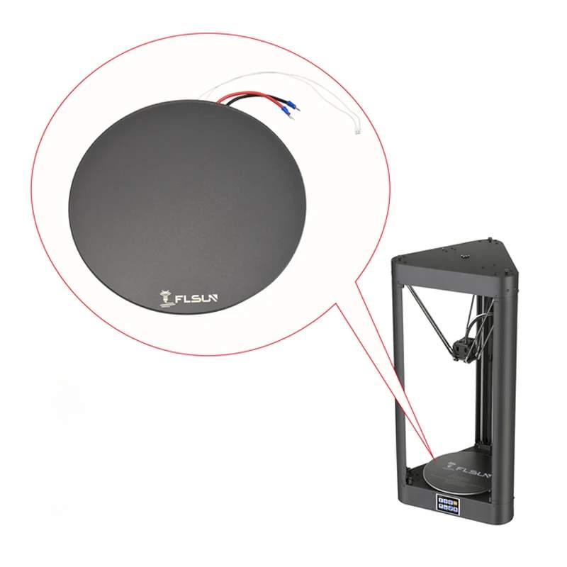 The FLSUN QQ-S Pro 3D printer is equipped with a wire attached to it, providing precise movement as it creates objects on its FLSUN glass Heart bed Platform 265*265mm.