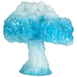 A blue and white mushroom cloud ice sculpture, crafted with Toyar PLA Transparent Rainbow 1.75mm 3D printing filament, offers an artistic freeze to the future.