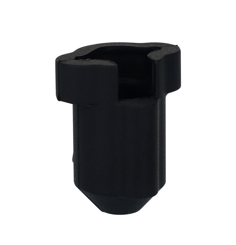 A molded plastic, black cylindrical component featuring a round base and notched top, the Creality3D K1 K1 Max Silicone Case and High Temperature Insulation Protective Sleeve is an ideal accessory from 3D Printing Perth - Cirrus Link.
