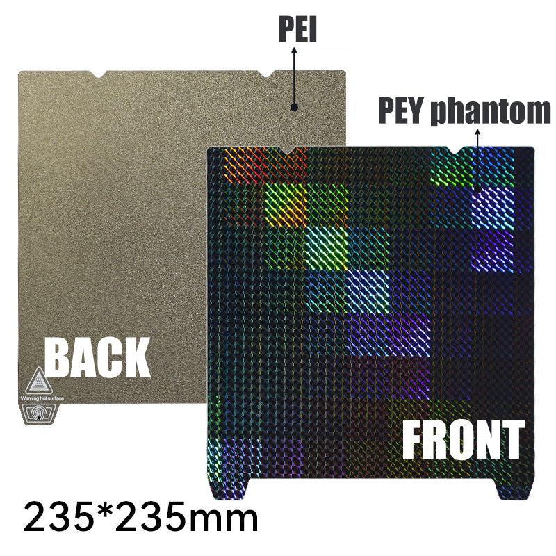 PEI/PEY Build Plate 235×235mm, Dual-Sided Phantom PEY/PEI (No Magnet)