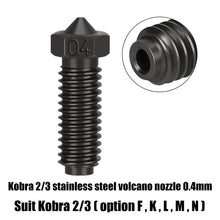 Image of an Anycubic Kobra 3 Hardened Die Steel 0.4mm nozzle by 3D Printing Perth - Cirrus Link, compatible with Anycubic Kobra 3D printers. This stainless steel nozzle ensures fast printing speed and precision.