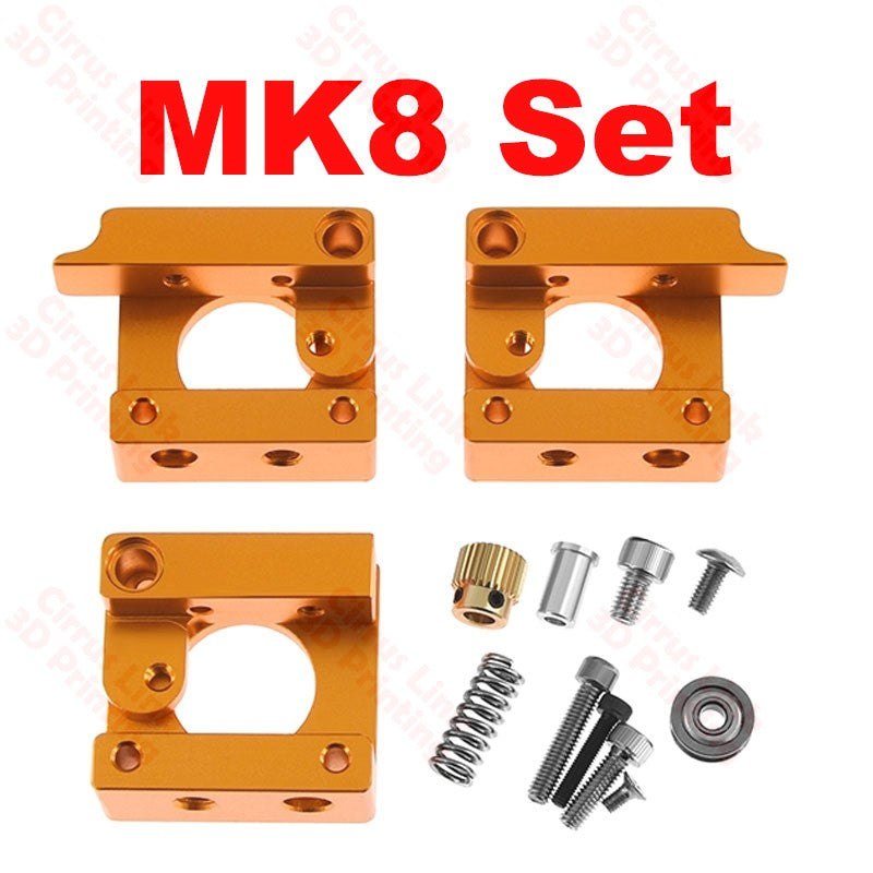 High-performance MK8 Upgraded Drive Feeder for Extruder Set. Durable aluminum alloy construction.