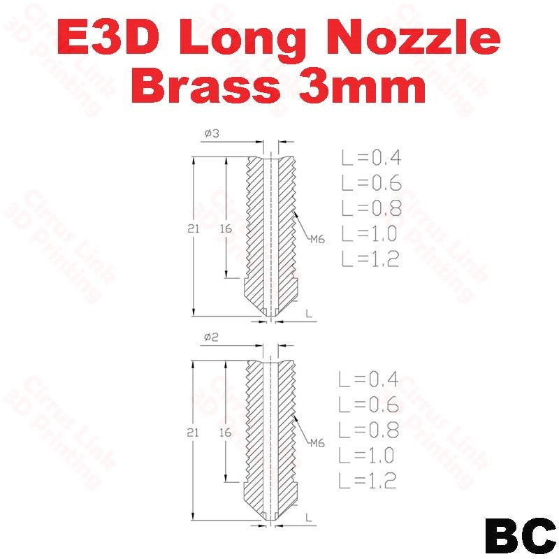 Shop the Nozzle E3D Volcano long Brass M6 threaded nozzle for 1.75/3mm filament for precision and performance.