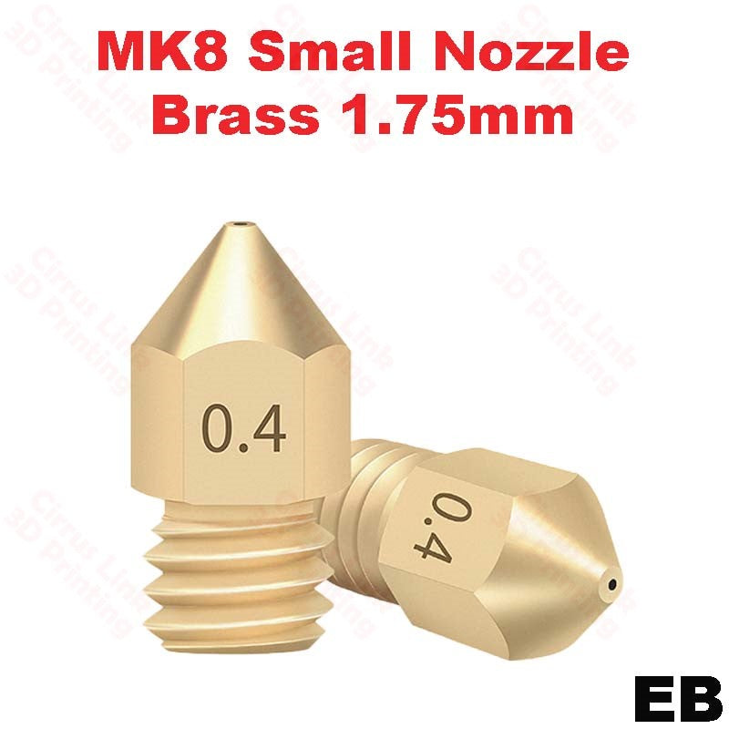 GO-3D MK8 High Quality 0.4mm Brass Nozzle for M6 Thread 3D Printers