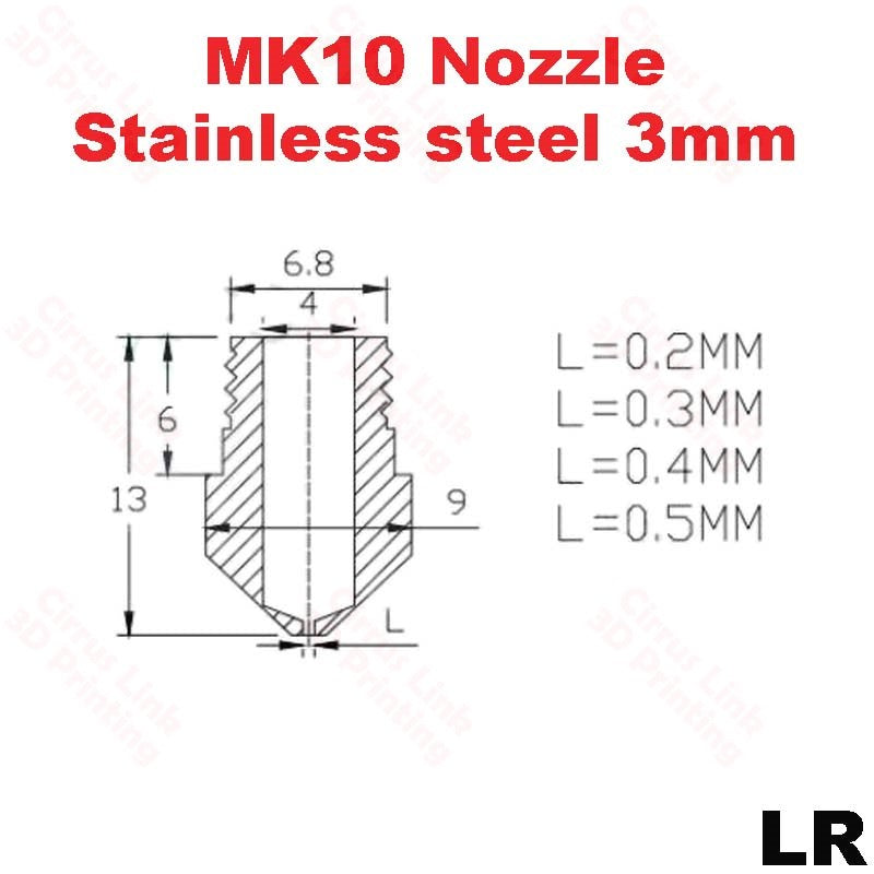High-quality stainless steel M7 threaded nozzle for 1.75/3mm filament. Durable and reliable. Perfect for 3D printing.