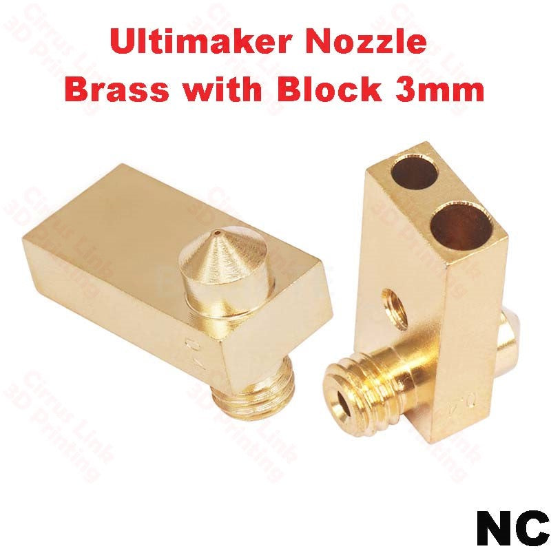 Nozzle Ultimaker Brass with Block M6 threaded nozzle - High-quality brass nozzle for Ultimaker printers.