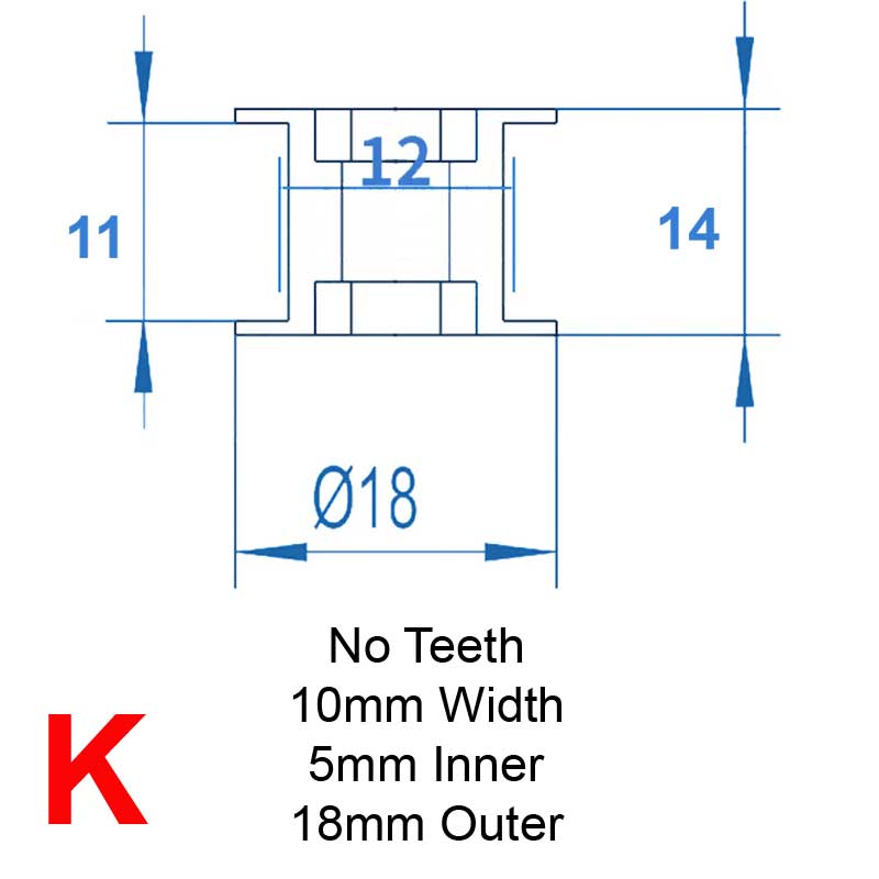 High-quality Idler Pulley Wheel designed for GT2 10mm belt with a width of 10mm.