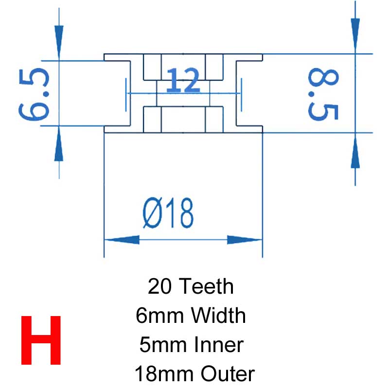 Idler pulley wheel 6mm width for GT2 6mm belt - ensures smooth operation and belt tension