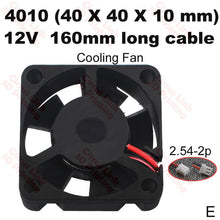 Cooling Fan 4010 40x40x10mm 12V 160mm - Efficient cooling solution for electronics and appliances.