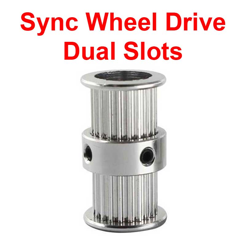 Sync Wheel Drive Dual Slots Aluminum for 6mm GT2 Timing Belt