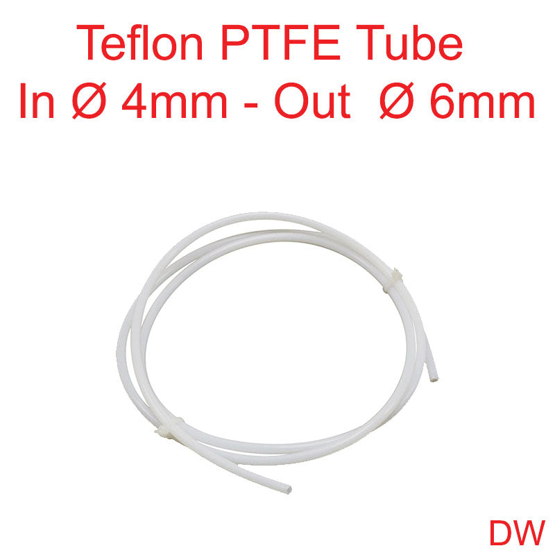 PTFE tube 4mm x 6mm √ 100+ diameters shipped from stock