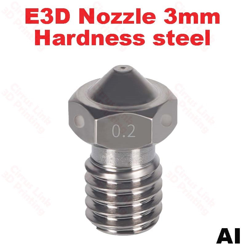 High-quality E3D V5 V6 nozzle, for 1.75/3mm printers. Hardened steel, M6 thread. Highly durable.