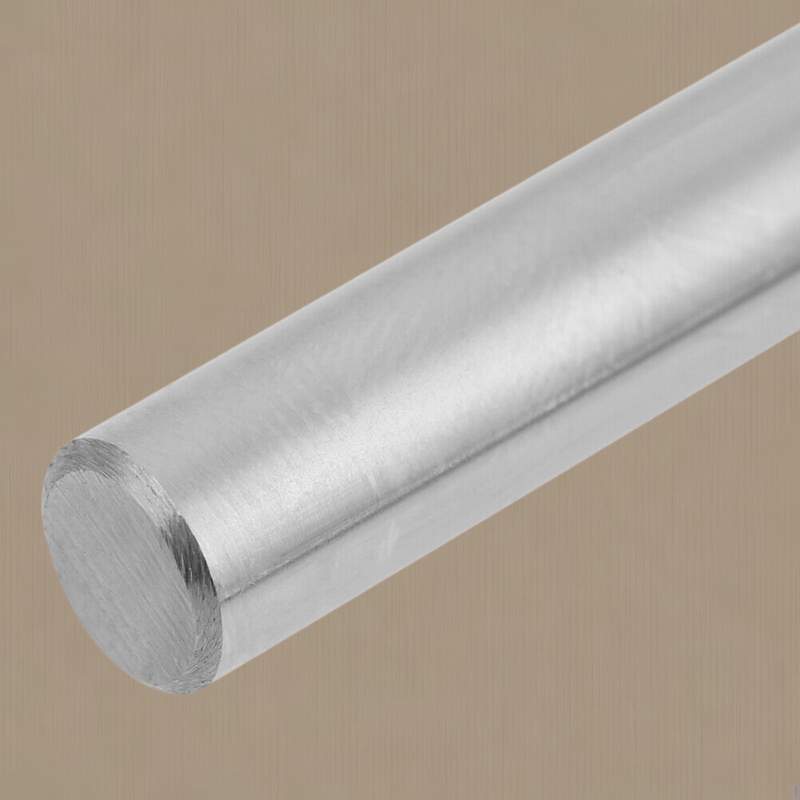 A stainless steel rod on a beige background.