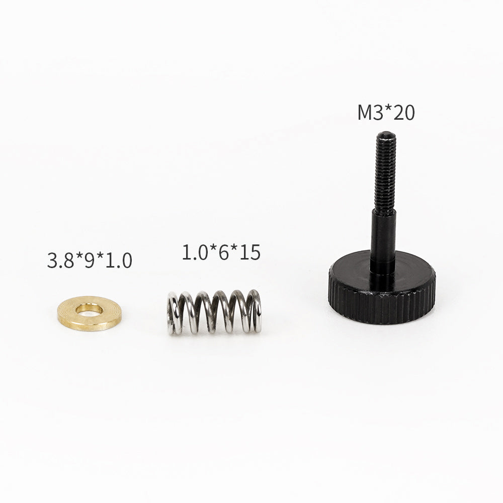 A set of springs, screws, and feedings for a MINGDA Magician Filament Feeding Extruder adjustment screw Replacement Part.