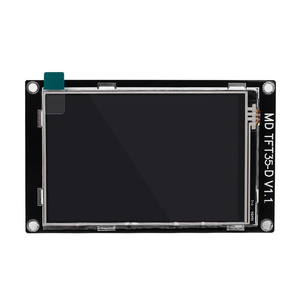 The MINGDA 3.5-Inch LCD Touchscreen for Magician X2 features a black display and a green pull tab in the top left corner, and serves as the printer’s control module.