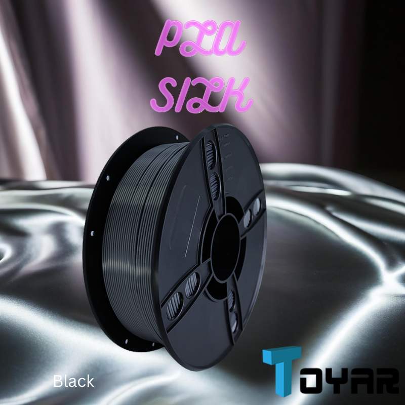 A spool of Toyar PLA Silk Standard Colour filament on a silver surface for 3D printing smooth prints.