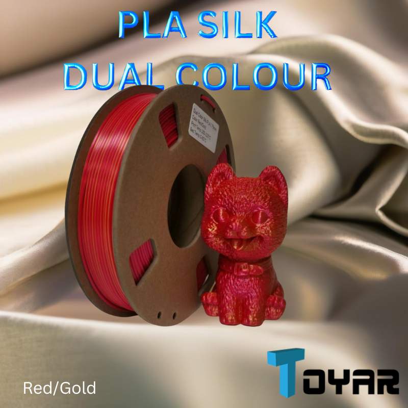 Toyar PLA Silk Dual Colour filament spool.