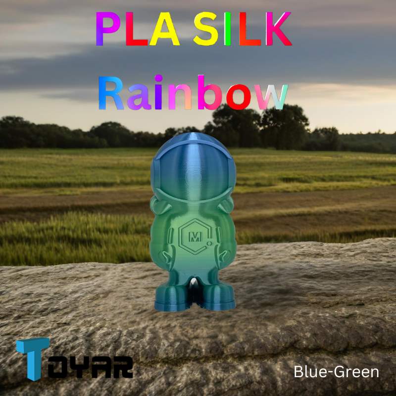 Toyar PLA Silk Rainbow Filament for vibrant and varied 3D creations.