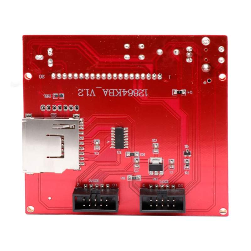 A red LCD Display: 12864KBA V1.3 with dial button and SD card reader board featuring two SD card slots manufactured by 3D Printing Perth - Cirrus Link.