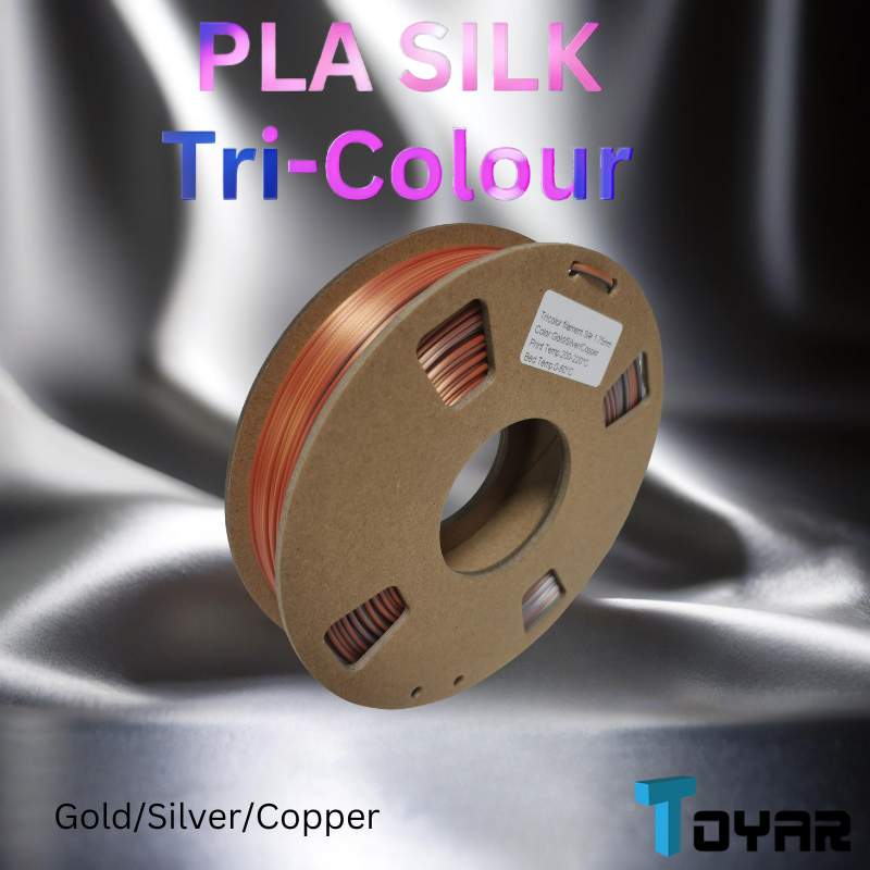 Toyar PLA Silk Tri 1.75mm - Triple-Coloured Brilliance in 3D
