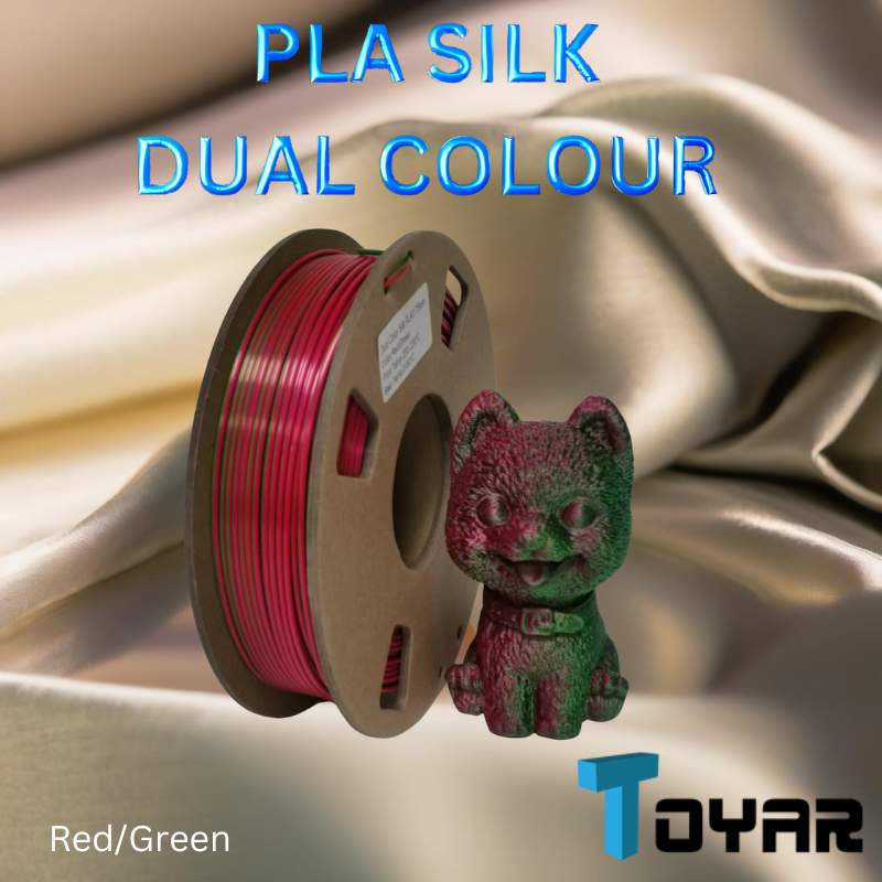 Toyar PLA Silk Dual Colour filament for eco-friendly 3D printing innovation.