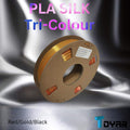 Toyar PLA Silk Tri Colour filament for 3D printing in red, gold, and black.