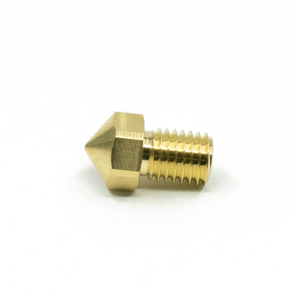 A set of 5 brass nozzles with 0.4mm pointed tips and threaded bases from Flashforge, perfect for the Creator Pro 2 3D printer, displayed against a white background.