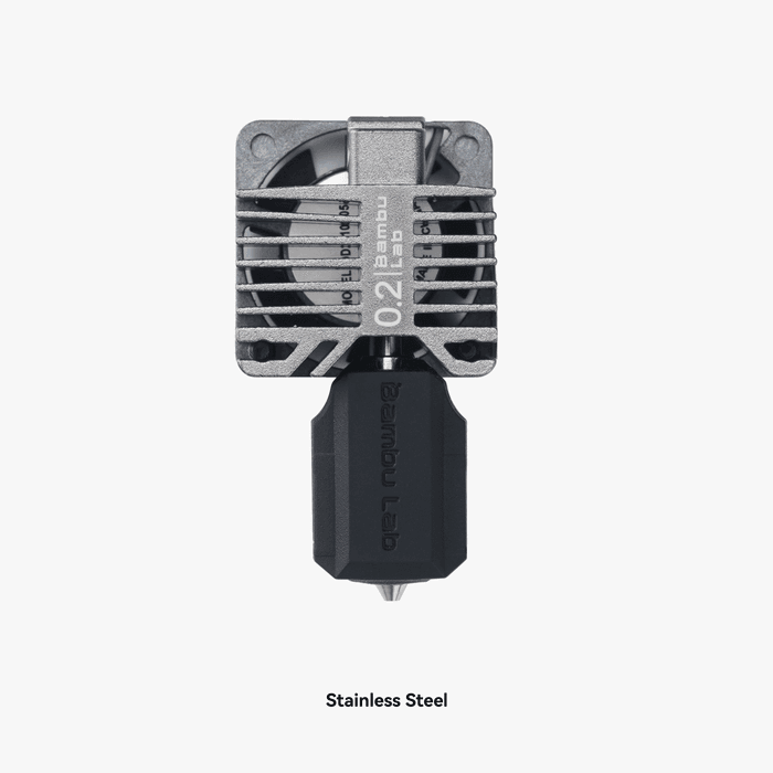 The Bambu Lab Bambu Hotend – X1C Series Compatible stainless steel 3D printer extruder nozzle, designed for high-speed extrusion, is displayed on a plain white background.