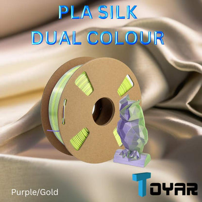 Toyar PLA Silk Dual Colour filament, eco-friendly 3D printing.