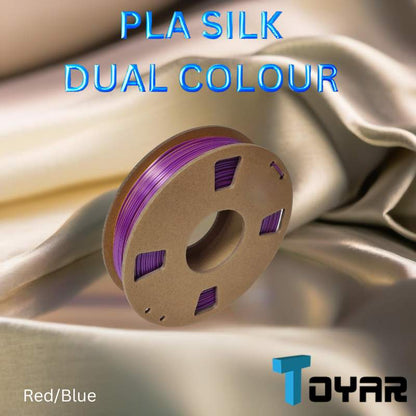 Eco-friendly Filament - Toyar PLA Silk Dual Colour 1.75mm 3D Printing Filament in red/blue.