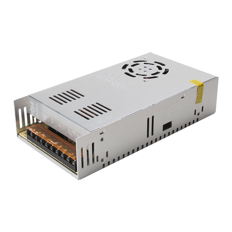 The High Quality 24V 15A Power Supply Unit by 3D Printing Perth - Cirrus Link is a rectangular metal unit designed for 3D printers. It features a top fan vent and multiple black side terminals, efficiently delivering a robust and steady supply for your printing needs.