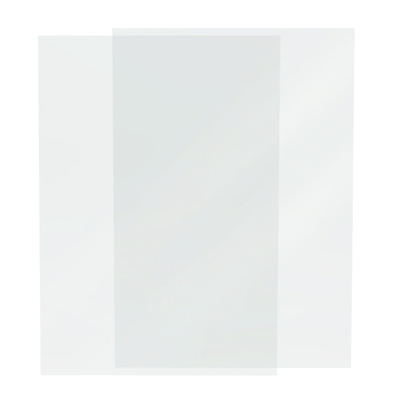 The FEP Film 0.15mm 200mm x 140mm from 3D Printing Perth - Cirrus Link for Anycubic Photon and compatible resin printers creates a transparent overlay on a white background that adds depth and dimension, reminiscent of a layered effect in 3D printing.