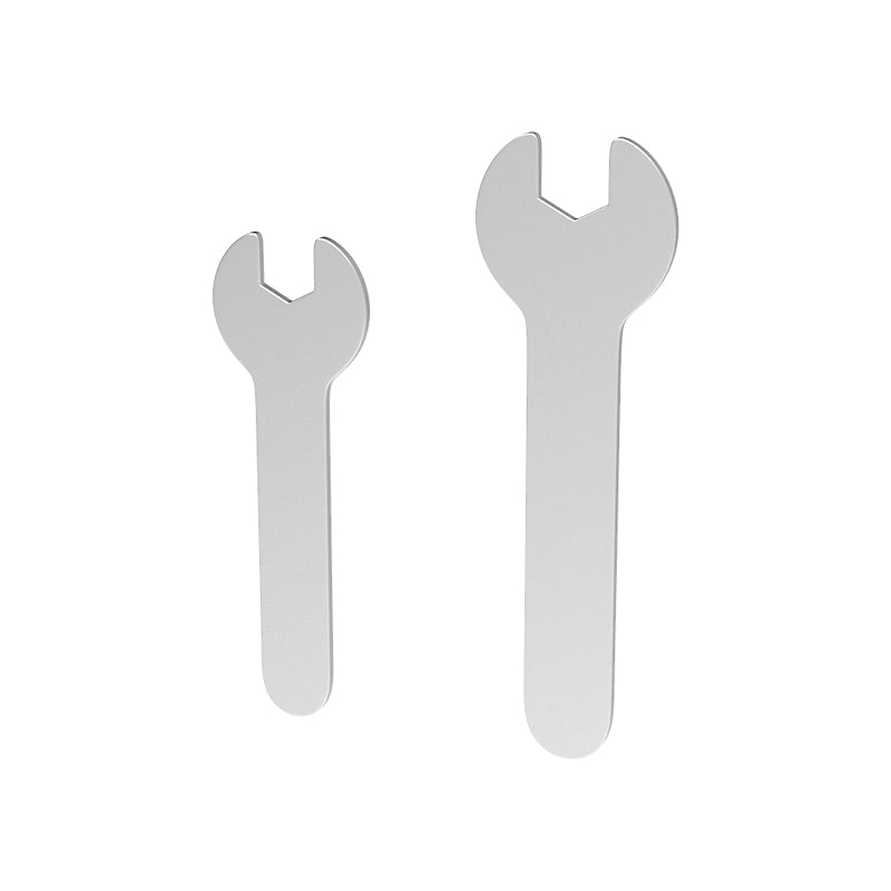 Two ASR Fixed-Size Spanners for 3D Printer Nozzle Installation are shown side by side on a white background, ideal for E3D V6 nozzle adjustments.