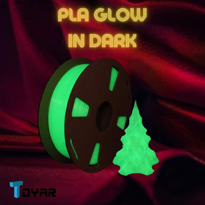 Eco-conscious Toyar glow in dark PLA filament for 3D printing.