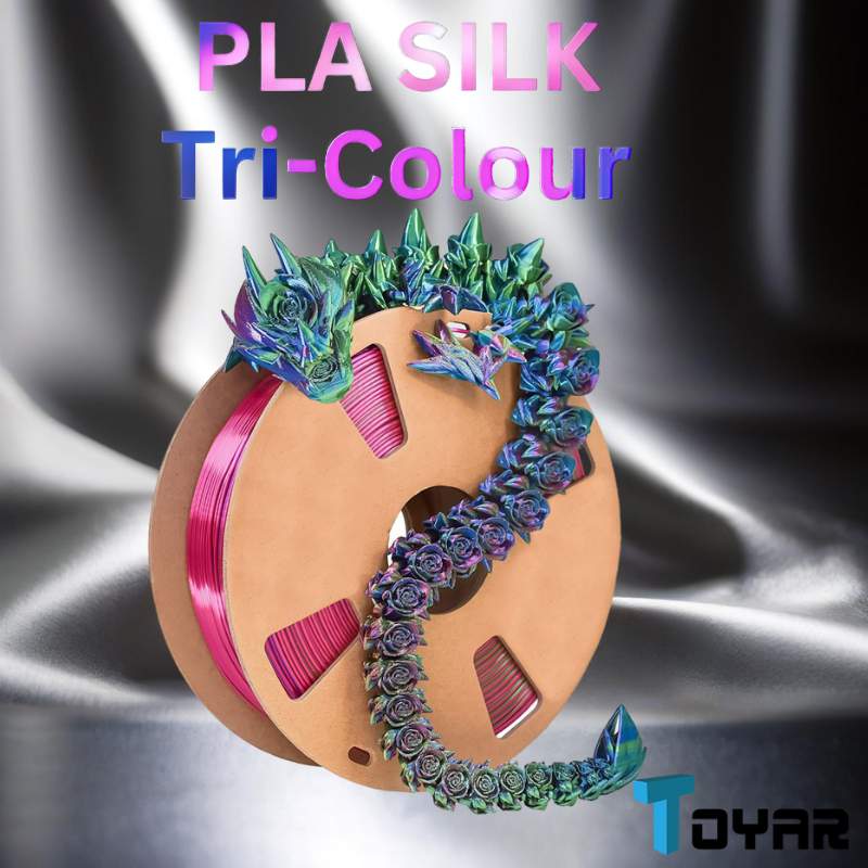 Toyar PLA Silk Tri Colour filament for 3D printing.