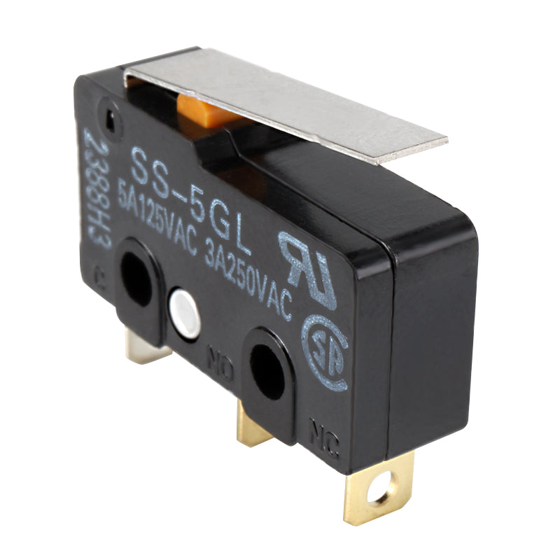 The 3D Printer KW4-3Z-3 Micro Switch by 3D Printing Perth - Cirrus Link features a black body with a silver metal lever. With ratings of 5A 125VAC and 3A 250VAC, it’s ideal for ENDSTOP RAMPS1.4 applications, ensuring precision for your 3D printing needs.